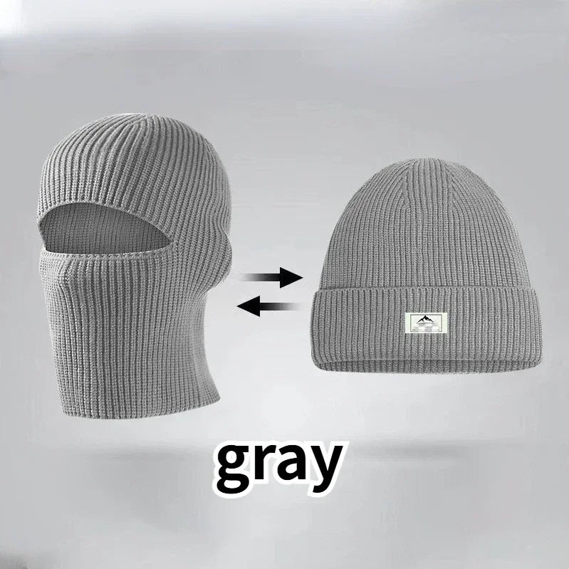 Winter Balaclava Hat 2-in-1 Knitted Face Mask Beanie
