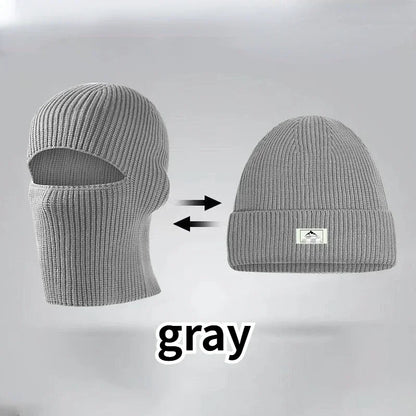 Winter Balaclava Hat 2-in-1 Knitted Face Mask Beanie