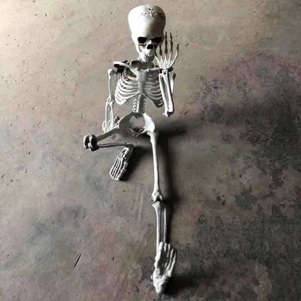 Halloween Skeleton Decoration, Posable Full-Size Figure for Yard