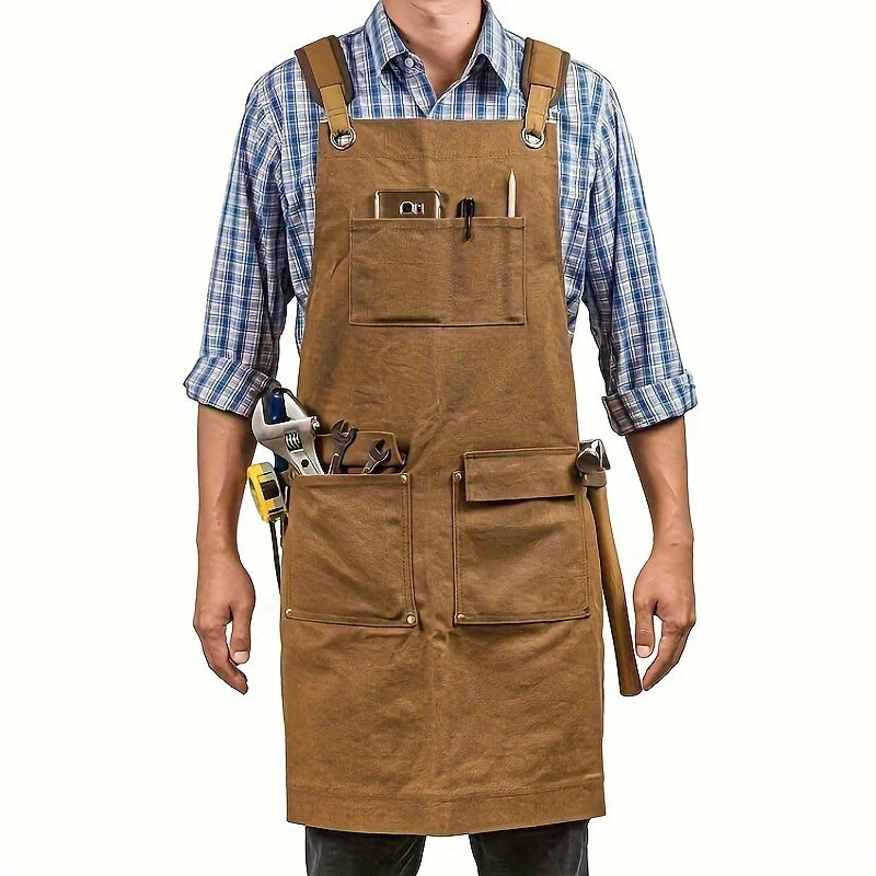 Waterproof Kitchen Apron Thick Cotton Canvas for Cooking & Gardening
