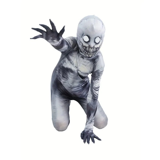 Kids Grim Reaper Costume, Halloween Skeleton Jumpsuit with Hat