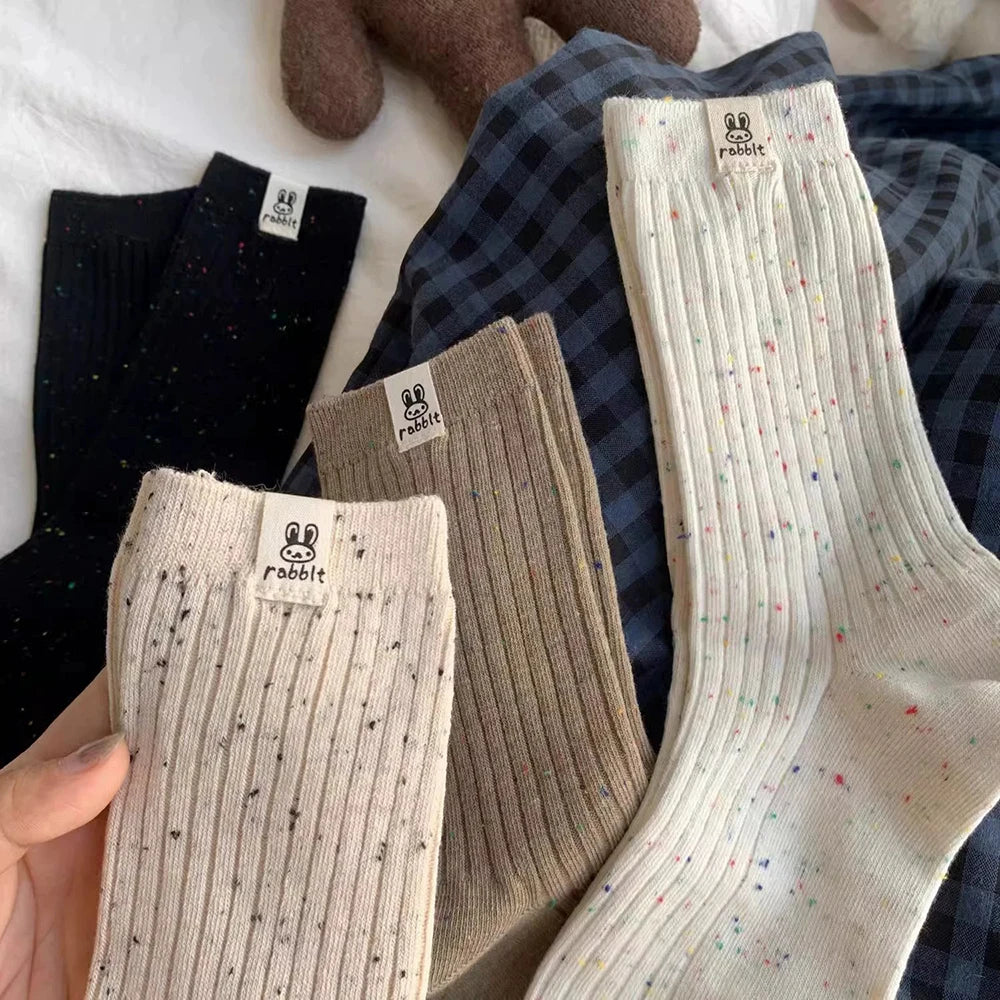 Women's Mid Calf Socks, Breathable Casual Socks 4 Pairs