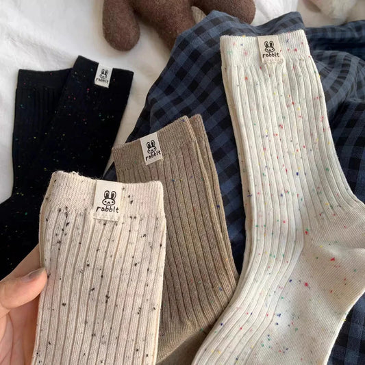 Women's Mid Calf Socks, Breathable Casual Socks 4 Pairs