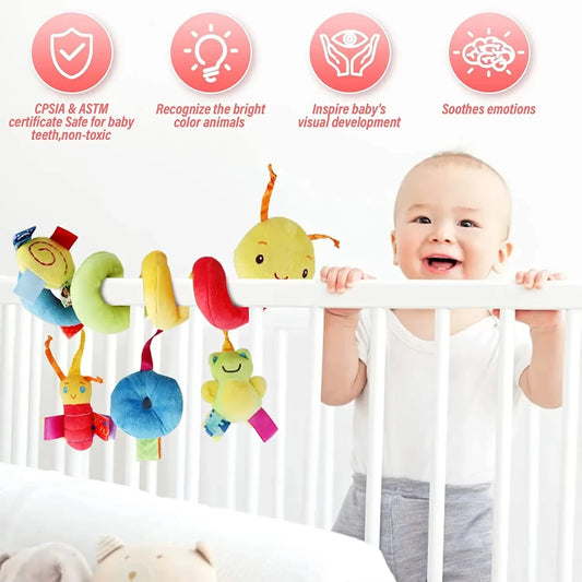 Baby Crib Hanging Toy – Spiral Rattle for Stroller & Car Seat