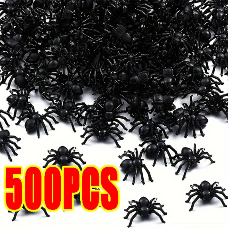 Halloween Spider Decorations 50-500PCS Black Plastic Spider Props