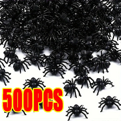 Halloween Spider Decorations 50-500PCS Black Plastic Spider Props