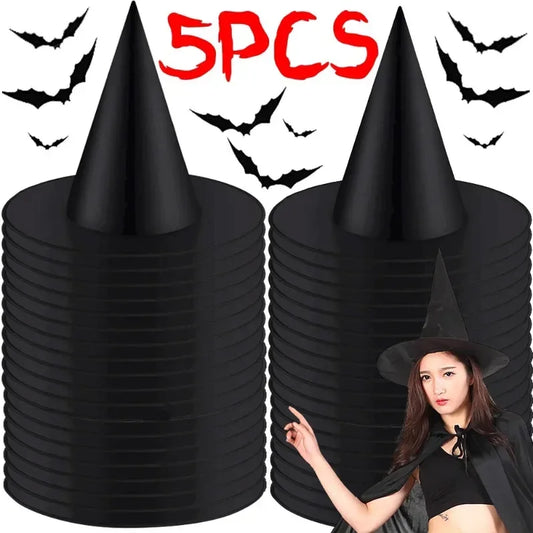 Halloween Witch Hat Black White Wizard Costume Party Hat