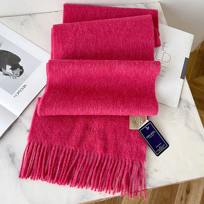 Wool Winter Scarf – 100% Wool Warm Solid Color Wrap