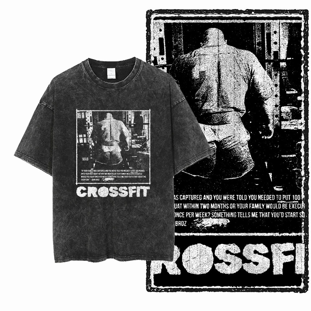 Men’s Graphic T-Shirt Acid Washed Cotton Streetwear