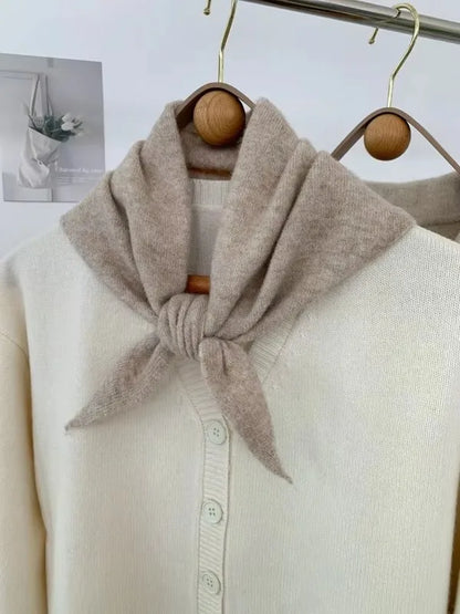 Women’s Wool Scarf Knitted Striped Warm Shawl