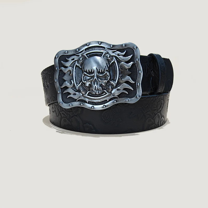 Punk Skull Belt, Unisex Gothic Y2K Skeleton Hand Design