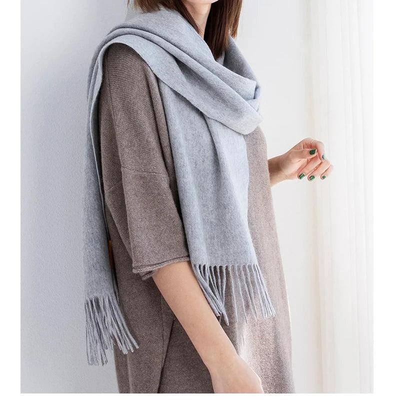 Women's Wool Scarf – Warm Winter Wrap 200×35cm