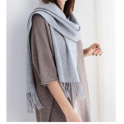 Women's Wool Scarf – Warm Winter Wrap 200×35cm