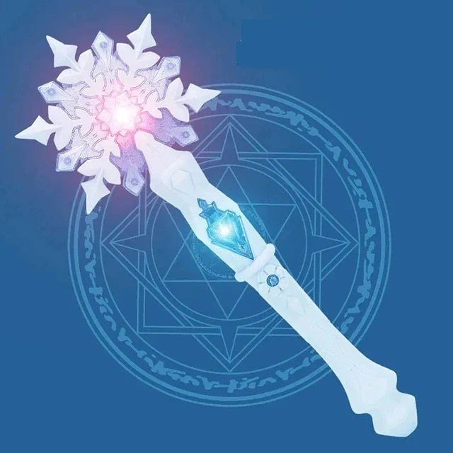 Light Up Wand Toy for Kids, Glowing Princess Snowflake Wand