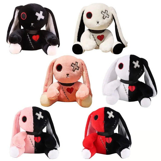 Goth Bunny Plush Toy, 23cm Spooky Rabbit Stuffed Animal