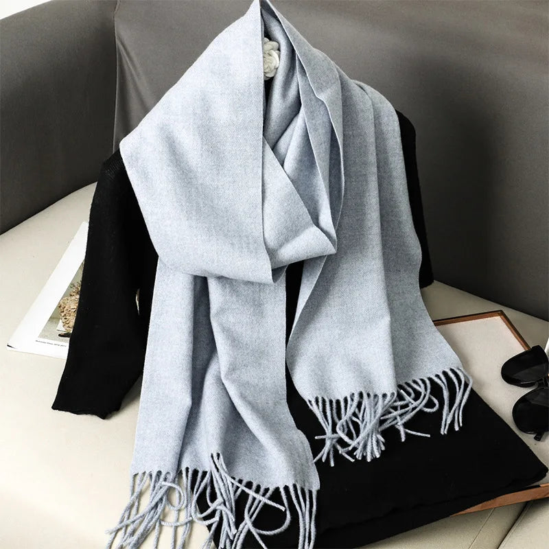 Women's Winter Scarf Warm Long Pashmina Shawl with Tassels