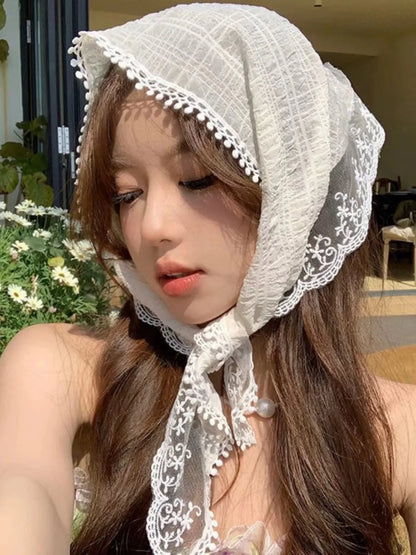 Women's Headscarf, Knitted Triangular Summer Head Wrap