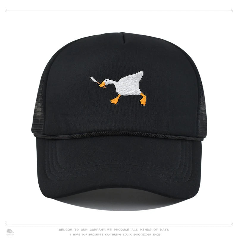 Embroidered Baseball Cap with Goose Design for Men & Women