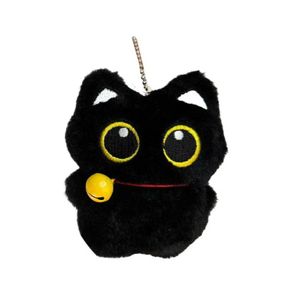 Black Cat Plush Keychain 10cm Cute Bag Charm Pendant