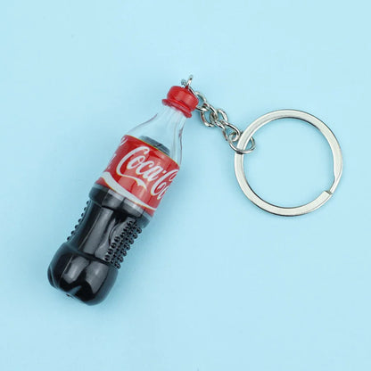 Mini Bottle Keychain Pendant Unisex Novelty Metal Keyring Accessory