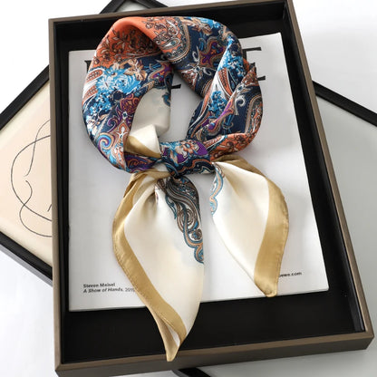 Women's Square Scarf 70x70cm Satin Print Wrap