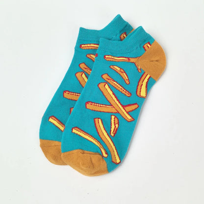 Funny Socks Unisex Tomato Ketchup & French Fry Mid-Calf Pair