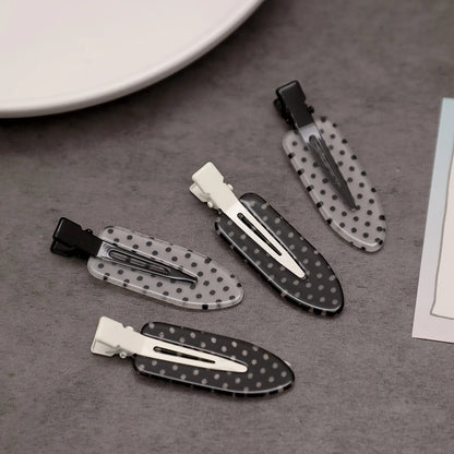 Duckbill Hair Clips for Women, 4-Piece Acrylic Black & White Set