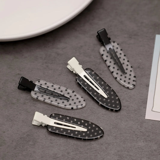 Duckbill Hair Clips for Women, 4-Piece Acrylic Black & White Set