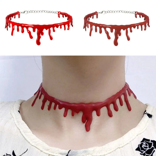 Halloween Blood Choker Red Dripping Blood Costume Necklace