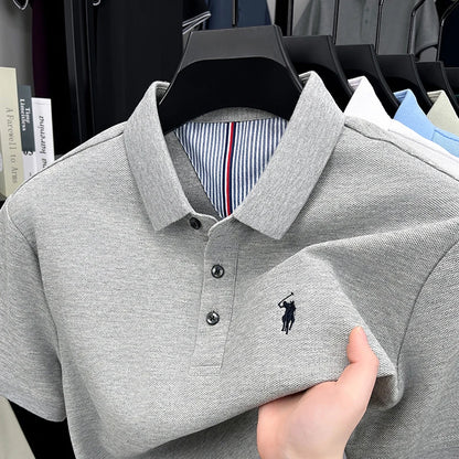 Men’s Cotton Polo Shirt – Embroidered Casual Golf Top