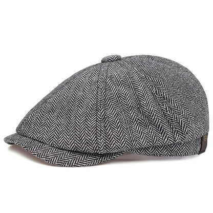 Newsboy Cap Plaid Octagonal Flat Cap for Men and Women