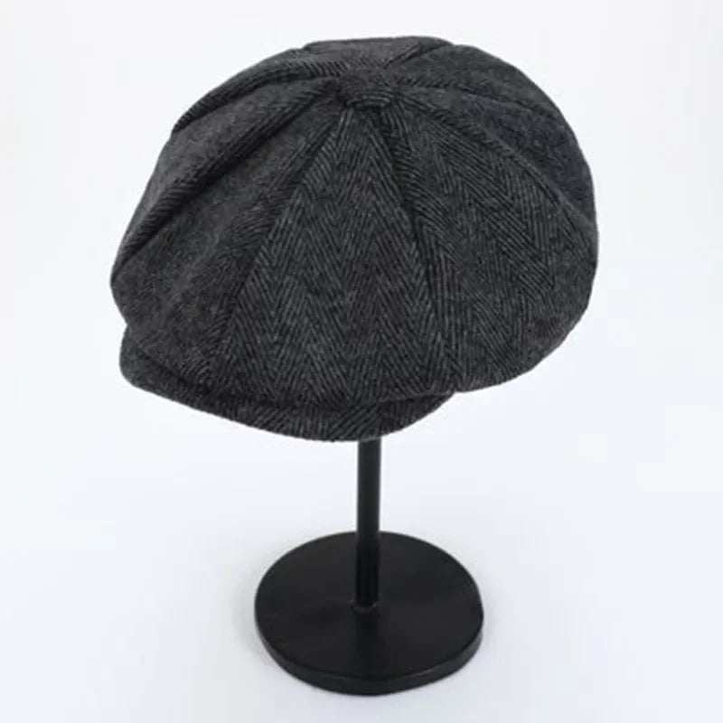 Newsboy Cap Plaid Octagonal Flat Cap for Men and Women