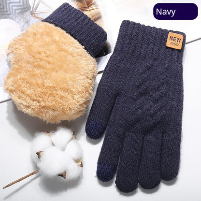 Touchscreen Winter Gloves for Men, Fleece Lined Knitted