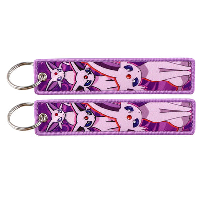 Embroidered Keychain Double-Sided Key Fob for Car & Motorcycle