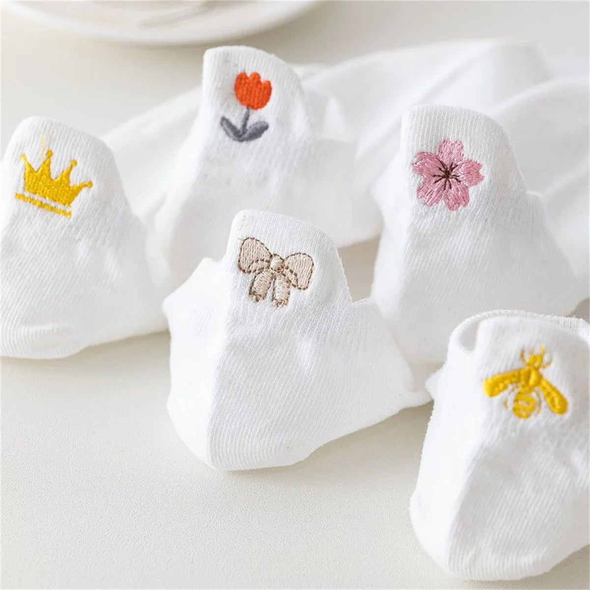 Women’s Ankle Socks, 5 Pairs Breathable Cute Low Cut Short Socks