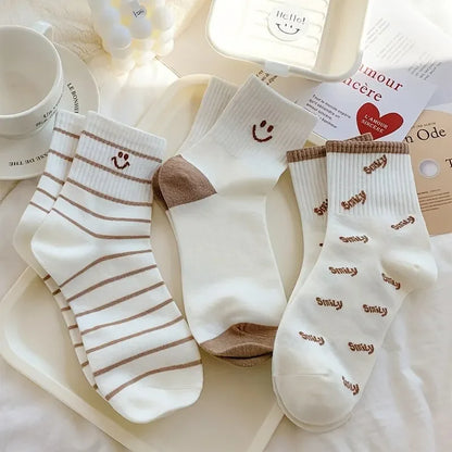 Women's Crew Socks – Cute Patterned Casual Socks 5-Pair Set