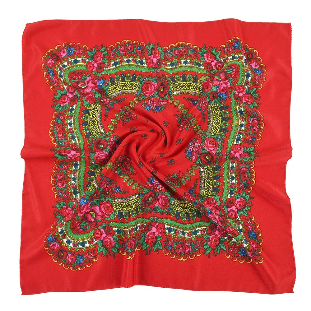 Women's Square Scarf, 70×70cm Printed Head Scarf and Bandana