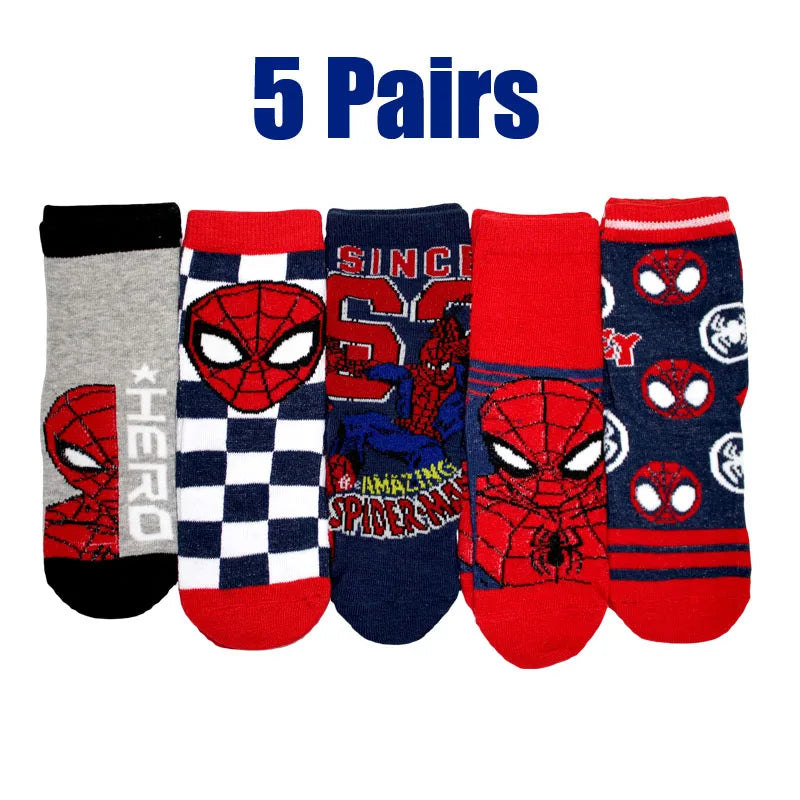 Kids Crew Socks 5 Pairs, Soft Casual Socks for Boys Ages 2-9