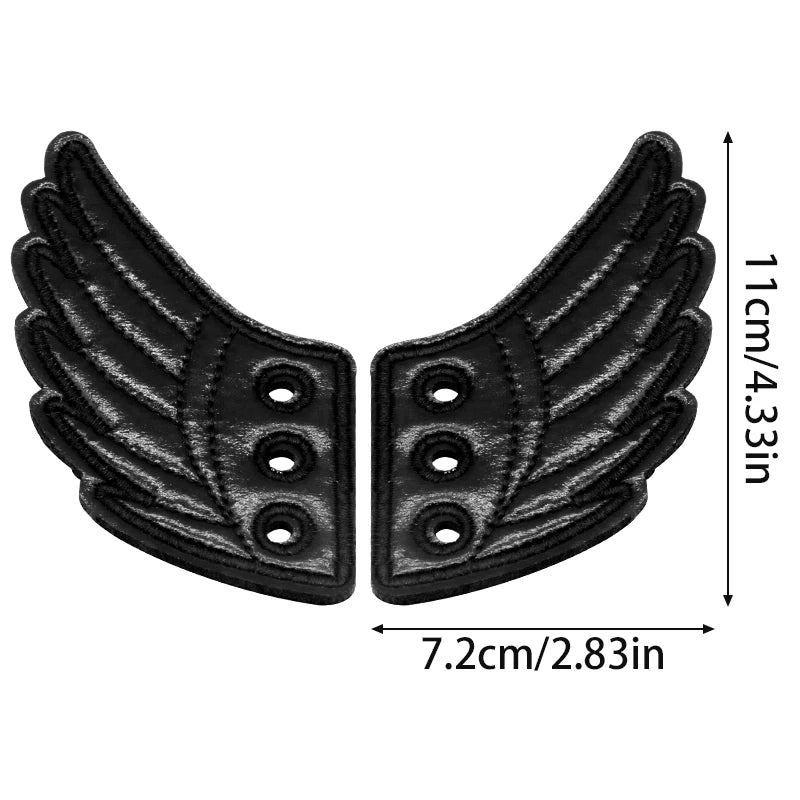 Bat Shoe Charms Embroidered Wings for Sneakers & Halloween