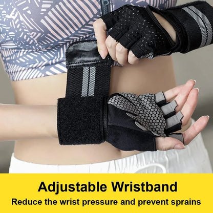 Gym Workout Gloves Half Finger Weightlifting Wrist Support