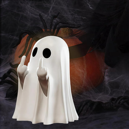 Middle Finger Ghost Statue, Funny Halloween Tabletop Decor