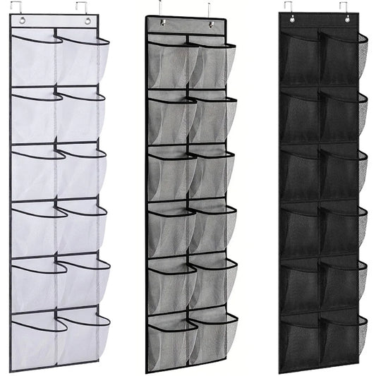 Over the Door Shoe Organizer with 12 Mesh Pockets and Hooks