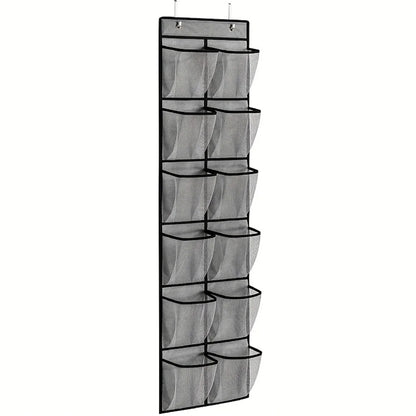 Over the Door Shoe Organizer with 12 Mesh Pockets and Hooks