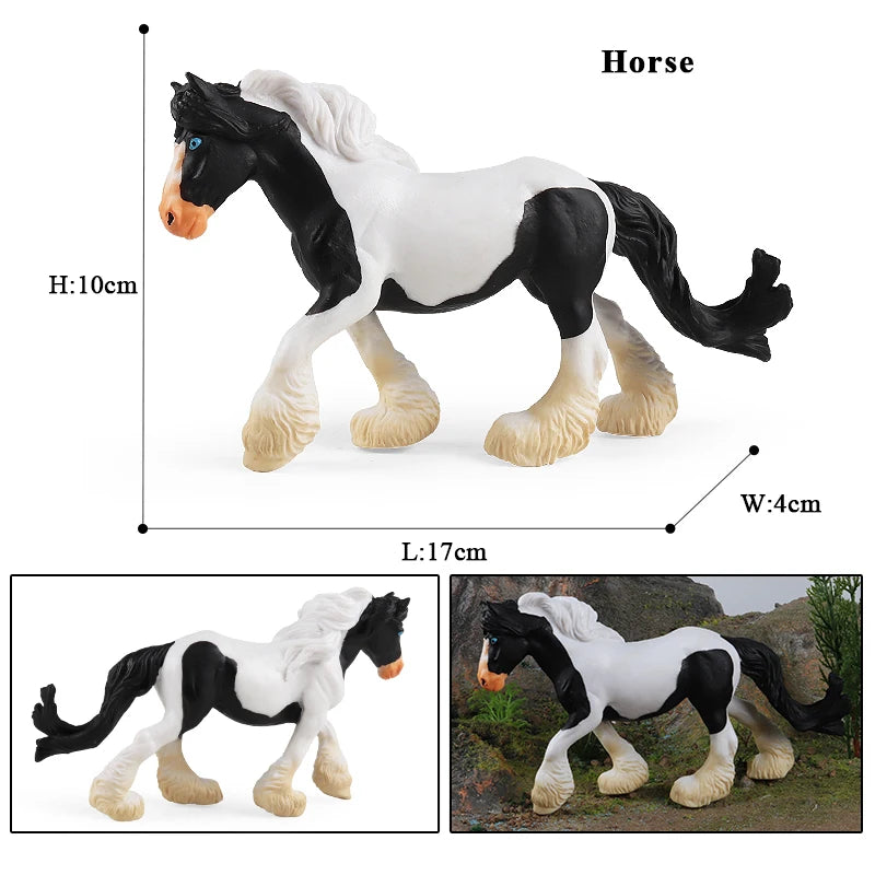 Horse Figurine, Realistic PVC Animal Model Toy for Kids