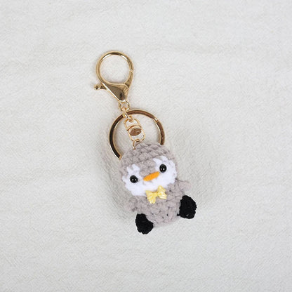 Penguin Keychain Cute Knitted Animal Keyring for Bags and Keys