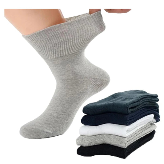 Men's Loose Fit Socks Cotton Crew Non Binding Comfort