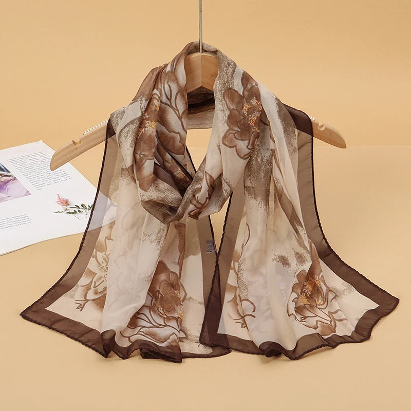 Chiffon Scarf for Women, 50×160cm Lightweight Summer Shawl