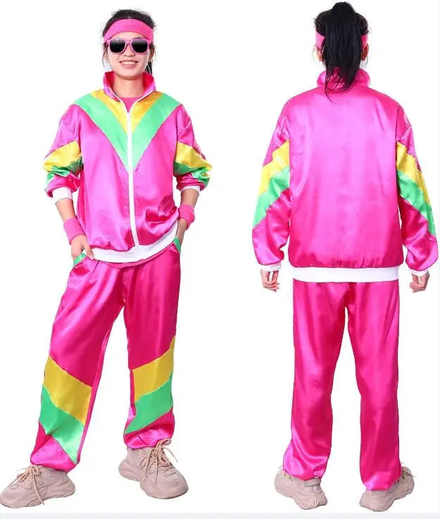 Men's Retro Tracksuit Costume – 80s & 90s Windbreaker Set