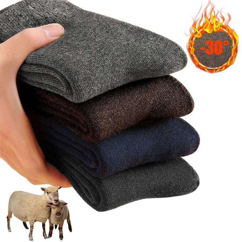 Men's Winter Socks Thick Warm Wool Blend Cold Weather Socks