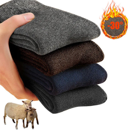 Men's Winter Socks Thick Warm Wool Blend Cold Weather Socks